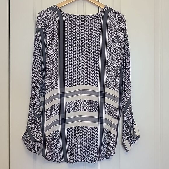 Rails x Anthropologie LILY YARN-DYED Jacquard Blue & White Plaid Top Size S - Picture 7 of 15